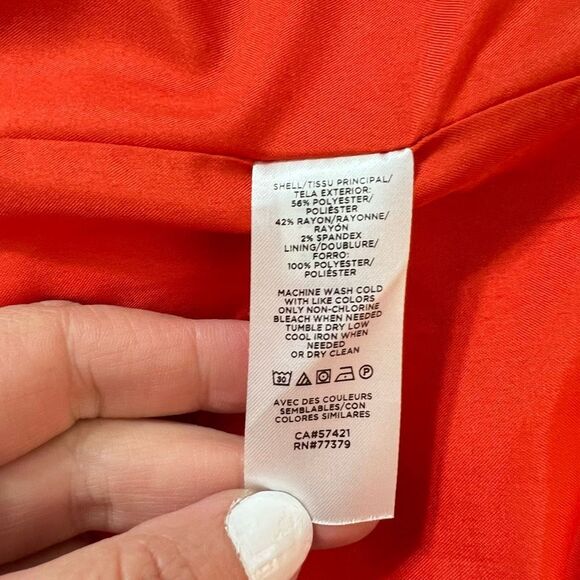 Ann Taylor Orange Notch Lapel One Button Long Sleeve Blazer Size 00 - Picture 8 of 9